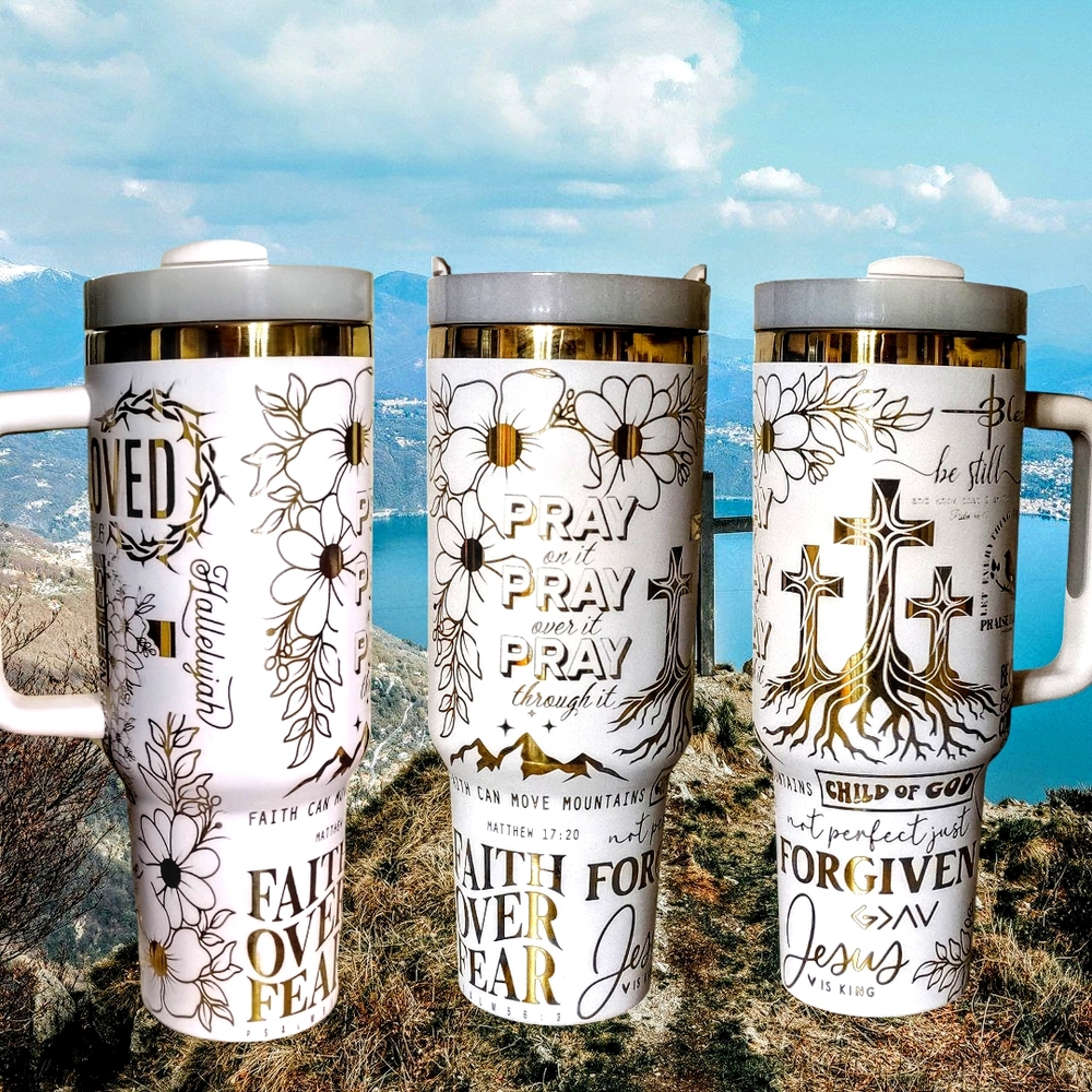 Inspirational Bible Quotes 40oz Custom Engraved Tumbler